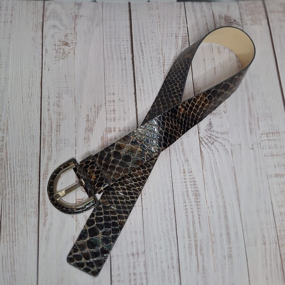 Banana Republic Python Print Genuine Italian Leat… - image 1